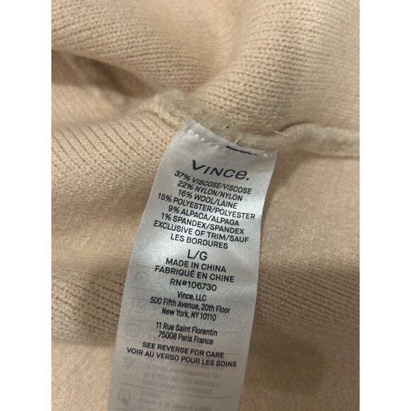 VINCE Textured Soft Sculpted Car Coat Natural Size Large NWT - Picture 5 of 5